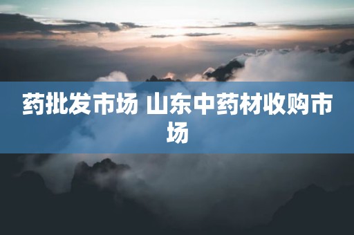 药批发市场 山东中药材收购市场