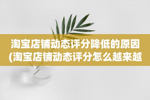 淘宝店铺动态评分降低的原因(淘宝店铺动态评分怎么越来越低)