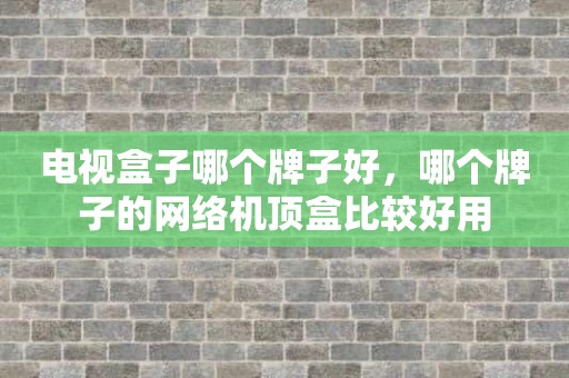 电视盒子哪个牌子好，哪个牌子的网络机顶盒比较好用
