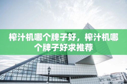 榨汁机哪个牌子好，榨汁机哪个牌子好求推荐