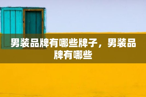 男装品牌有哪些牌子，男装品牌有哪些
