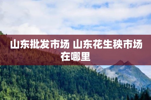 山东批发市场 山东花生秧市场在哪里