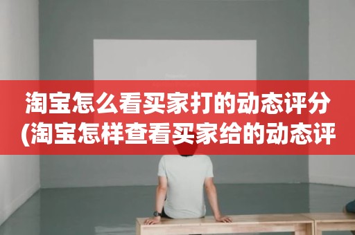 淘宝怎么看买家打的动态评分(淘宝怎样查看买家给的动态评分)