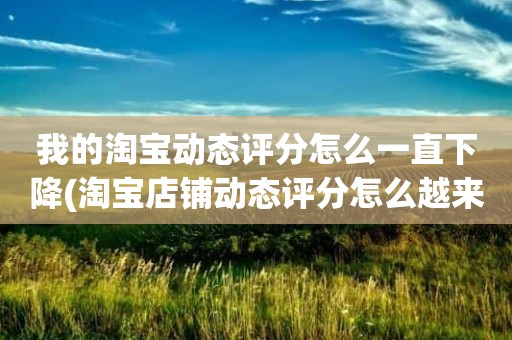 我的淘宝动态评分怎么一直下降(淘宝店铺动态评分怎么越来越低)