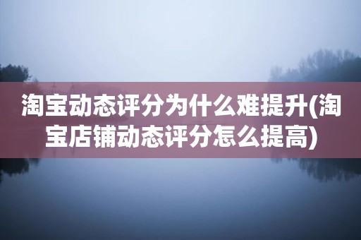 淘宝动态评分为什么难提升(淘宝店铺动态评分怎么提高)