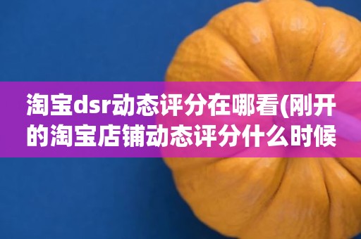 淘宝dsr动态评分在哪看(刚开的淘宝店铺动态评分什么时候开始显示)
