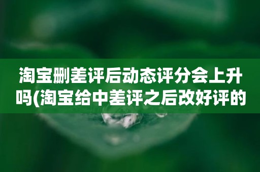 淘宝删差评后动态评分会上升吗(淘宝给中差评之后改好评的时候商品的动态评分能改吗)