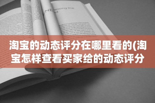 淘宝的动态评分在哪里看的(淘宝怎样查看买家给的动态评分)