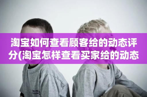 淘宝如何查看顾客给的动态评分(淘宝怎样查看买家给的动态评分)